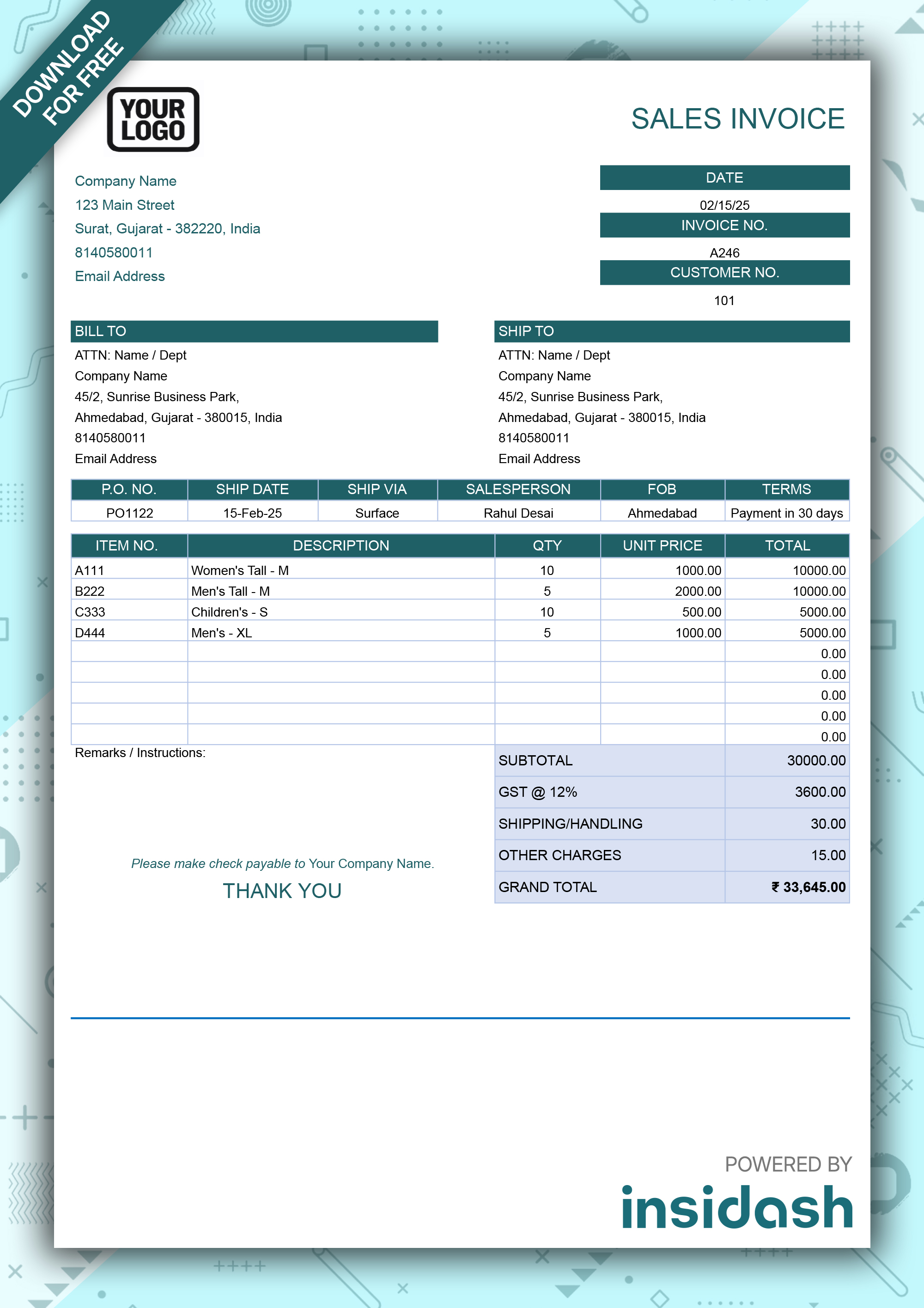 Sales Invoice